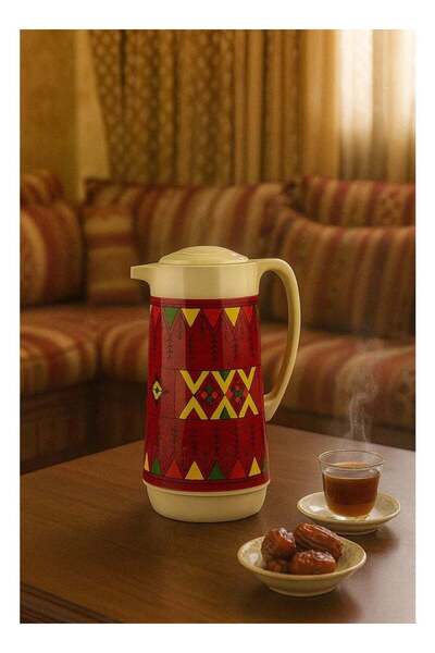 BASURRAH Traditional Asiri Pattern Tea Thermos – 1 Liter Capacity