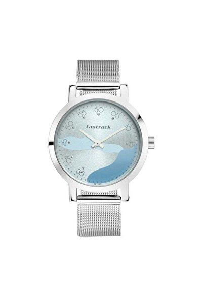 FASTRACK Bare Basics 6222SM02 Women's Watch - Blue Dial, 36mm Stainless Steel