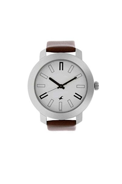 FASTRACK 3120SL01 Men's Analog Watch – White Dial, Brown Leather Strap, Quart...