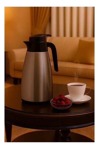 BASURRAH Stainless Steel Coffee and Tea Thermos 1.9 Liters