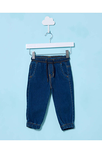 REDTAG Infant Boys Navy Knit Denim Jogger Jeans