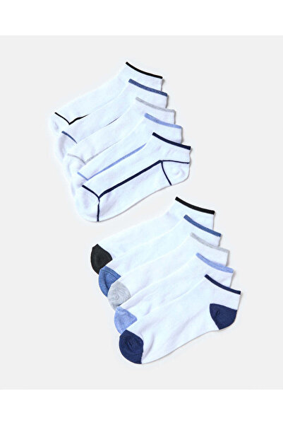 REDTAG Men White Plain Socks Value Pack (10 Pairs)