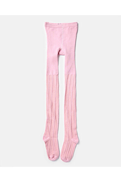 REDTAG Girls Pink Jacquard Tights