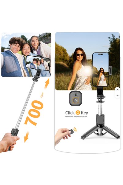 cyke Trepied & Selfie Stick 2-în-1 OWD Q21, Extensibil 70 cm,Rotire 360° , FARA Lumina