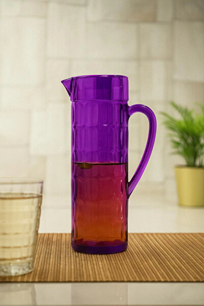 Depa Akrilik Allegra 1,5 Lt Mor Sürahi (Buzdolabı Kapak Rafına Sığar)