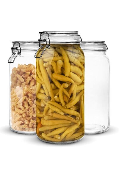 Generic Mason Jars, Made of Glass, Set of 3, 2 Liter Capacity