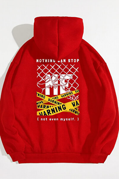 CLASSY.MODA Unisex oversized με κουκούλα Ειδοποιητική επιγραφή Γραφικό με τύπ...