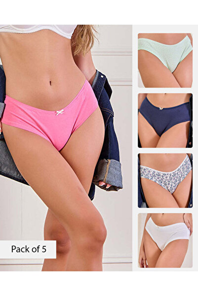 REDTAG Women Assorted Bikini Brief Set (Pack of 5)