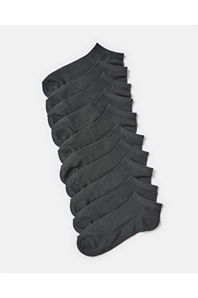 REDTAG Men Black Plain Socks Value Pack (10 Pairs)