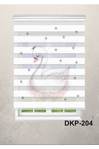 DOKUPER KUĞU DİJİTAL BASKILI ZEBRA PERDE-COCUK ODASI-STOR PERDE