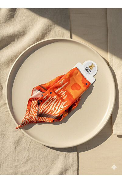 bilem باندانا ميرا ذات اللون البرتقالي ذات النمط المميز