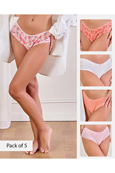 REDTAG Women Assorted Bikini Brief Set (Pack of 5)