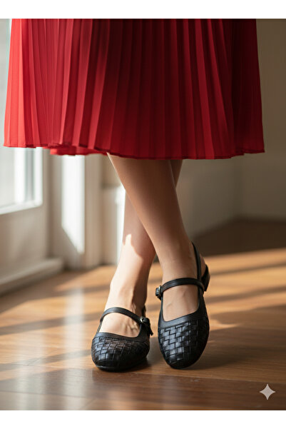 disruptor world Women's Ballet Flats Classic Knit Leather Patterned Flexibility and Elegance Everyday Mary Jane Ballet Flats