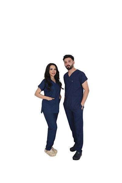 ufukscrubs بدلة طبية D/115 رمادية اللون بأكمام خفاشية للجنسين للأطباء والممرض...