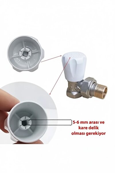 YAPI KALİTE Geçmeli - 5 adet Radyatör Vanası Başlığı - Geçmeli Petek Vana Kapağı - Vidasız Petek Musluk Kafası