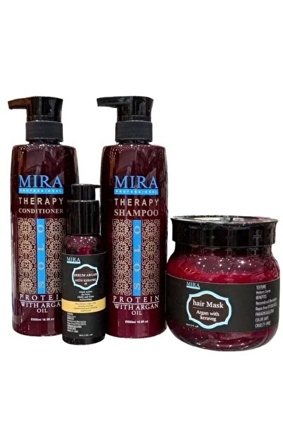 Mira مجموعة العناية بالشعر بزيت الأرغان والبروتين - شامبو 500 مل + بلسم 500 م...