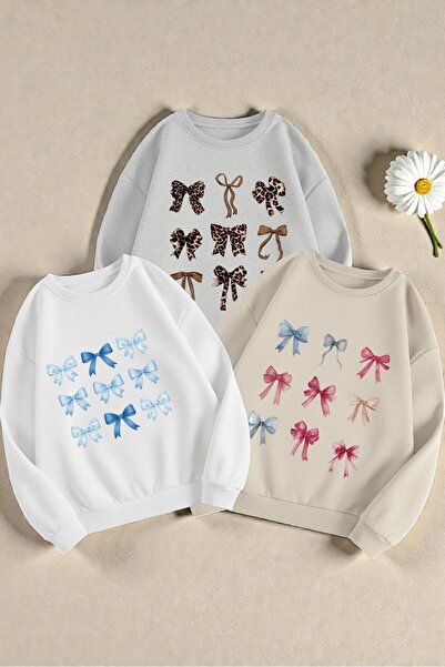 uyguntarz Multi-Colored Most Popular Ribbon Printed Sweatshirt 3-Piece Opportunity Package
