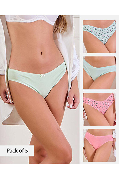 REDTAG Women Assorted Bikini Brief Set (Pack of 5)