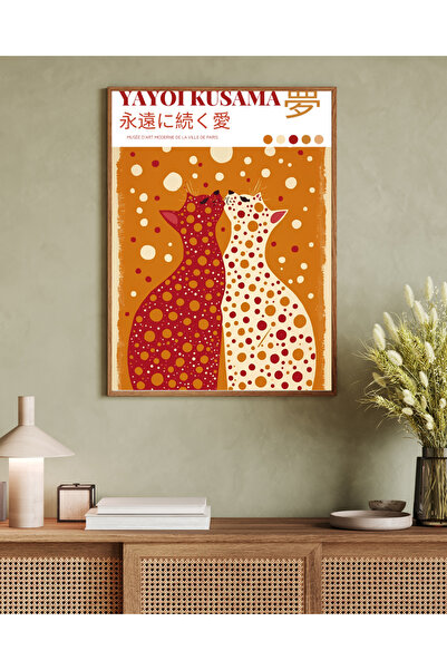 woodhomeworks Tek Parça Salon Ofis Dekor Tablo yayoı kusama vrynt