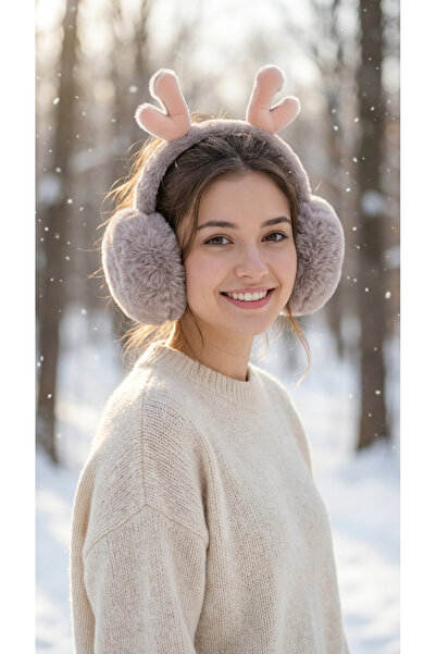 Kapin Peluş Geyik Kulaklık - Bej