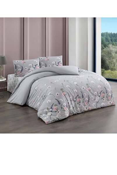 Kristal By Taç Σετ διπλού παπλωματοθήκης Kristal Ranforce Spring Grey