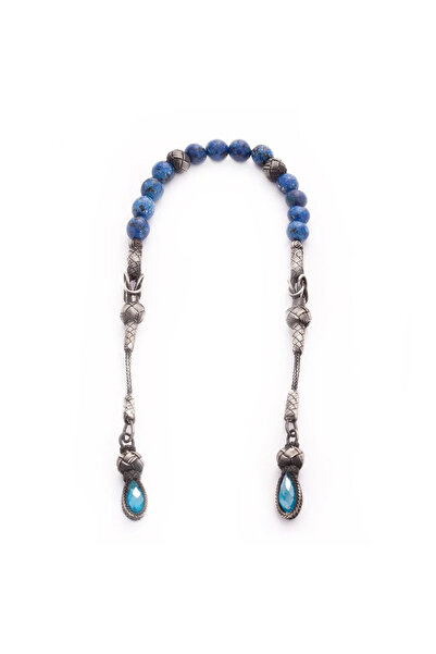 İnan Tesbih Silver Kazaz Tasseled Lapis Stone Rosary