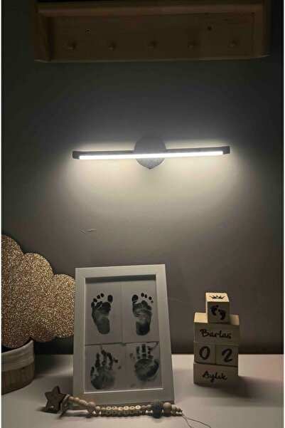 CAGA Kablosuz yapışkanlı Ledli Pilli Aplik Banyo Tablo Ayna Siyah Pil Dahildir