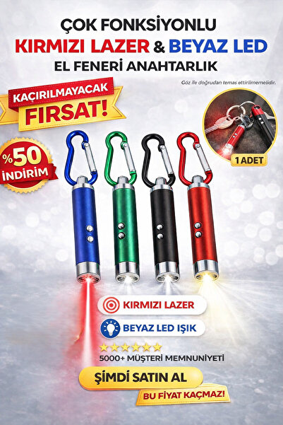 ANI OFİS KIRTASİYE A K LED El Feneri ve Kırmızı Lazerli Karabinalı Mini Fener...
