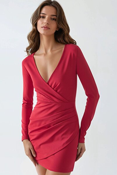 Hiccup Busem Double-Breasted Long Sleeve Bodycon Mini Dress