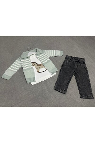 yesda 9-18 AY ERKEK ÇOCUK & BEBEK İÇİN TRİKO ÜST VE SWEATSHİRT+SİYAH KOT PANT...