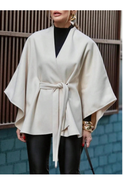 valedia Bağlama Detaylı Kaşe Panço