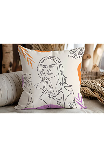 Piloji Minimalist Line Art Decorative Pillow Cushion |   Line Art Modern Livi...