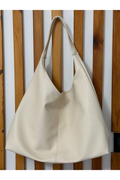 JASECO Women's Ecru Soft Textured Casual Leather Shoulder Bag