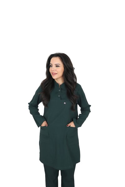 ufukscrubs H/025 2 Pcs Judge Collar Uniform Doctor Nurse Student Lycra Fabric Scrubs Set