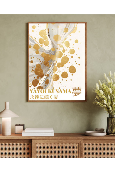 woodhomeworks Decor de birou și living dintr-o singură piesă, tablou Yayoi Ku...