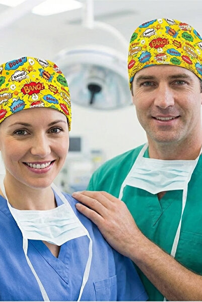 Lion Üniforma Bang Bang Desenli Cerrahi Bone Unisex – Likralı Doktor Hemşire ...