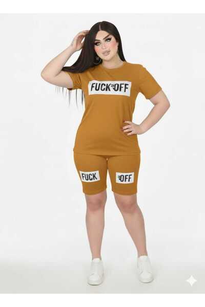 Nice Model Women's Casual Two Piece Set Graphic T-Shirt & Cycling Shorts Outf...