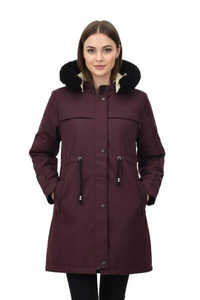 BAGLAN Women's Hooded Plush Inside Coat Bgl-St05026