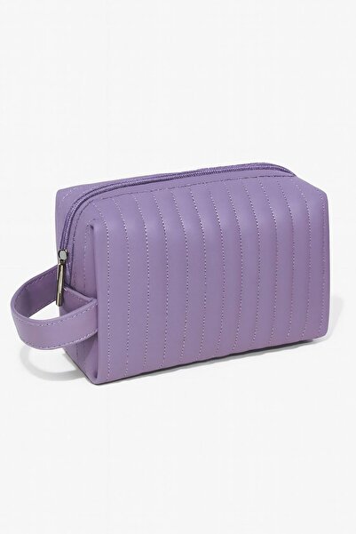 siya den syd Kapitone yumuşak deri kulplu makyaj çantası