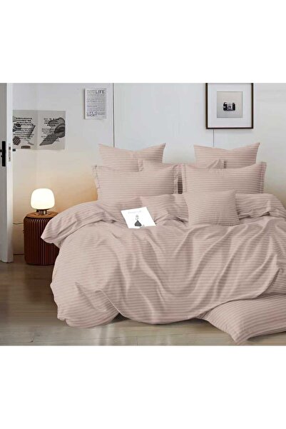 Sonia Damask bed linen for double bed 2 people Sonia, 6 pieces, Finet, Beige