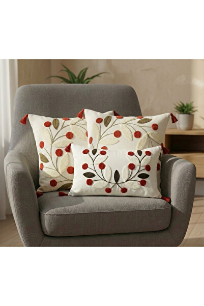 Shopyteks Bohemian Punch Embroidered Throw Pillow Cover Set (Without Inner Filling)