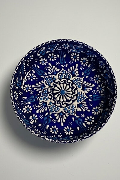 EVCİME El Yapımı Çini Desenli Mavi 2'li Çerezlik