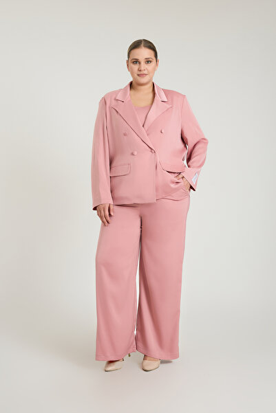 Zeyn KADIN SATEN ÜÇLÜ TAKIM GENİŞ PAÇA RAHAT KESİM OVERSIZE ŞIK GİYİM