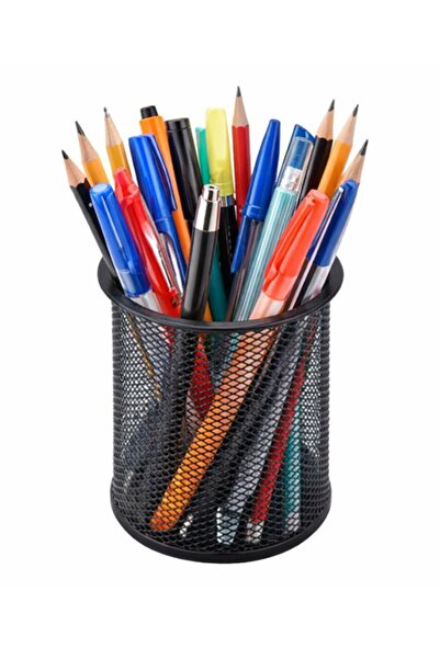 Aihao Round Metal Organizer with 40 Pens and Pencils – Desk Set with Raddar Pens 0.7 mm