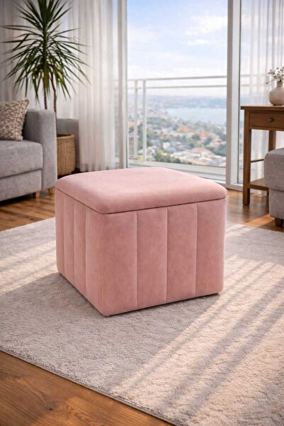 İMOKA DİZAYN PALE Babyface Pembe Sandıklı Dekoratif Puf