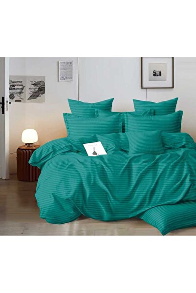 Sonia Damask bed linen for double bed 2 people Sonia, 6 pieces, Finet, Turquoise