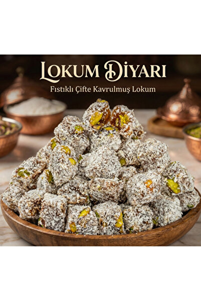 Çifte Kavrulmuş Antep Fıstıklı Lokum 500 Gram