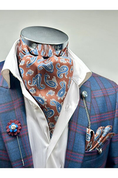 Gutiero Eșarfă maro pentru bărbați cu model