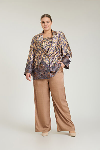 Zeyn KADIN ÜÇLÜ TAKIM DESENLİ GENİŞ PAÇA RAHAT KESİM OVERSIZE ŞIK GİYİM