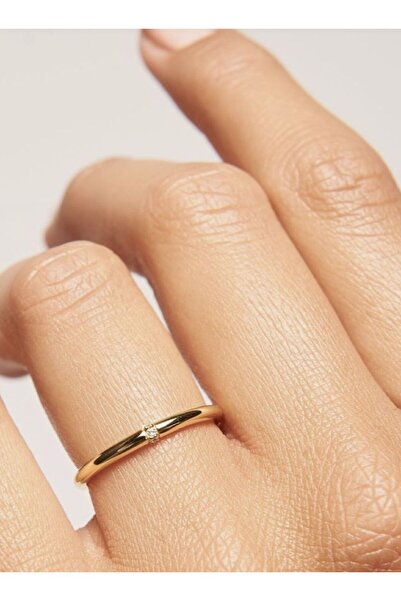 Alyans GÜMÜŞ 3 MM TAŞLI 925 AYAR 14 AYAR ALTIN KAPLAMALI